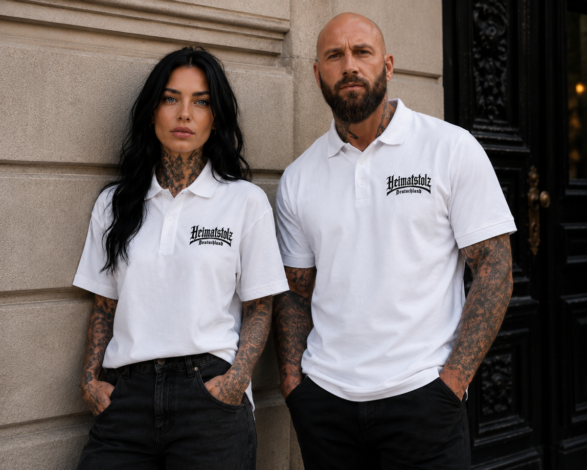 Unisex Poloshirt Heimatstolz Deutschland schwarz