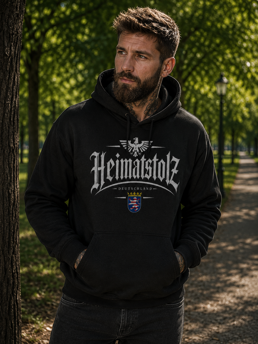 Herren Hoodie Heimatstolz Hessen weiß