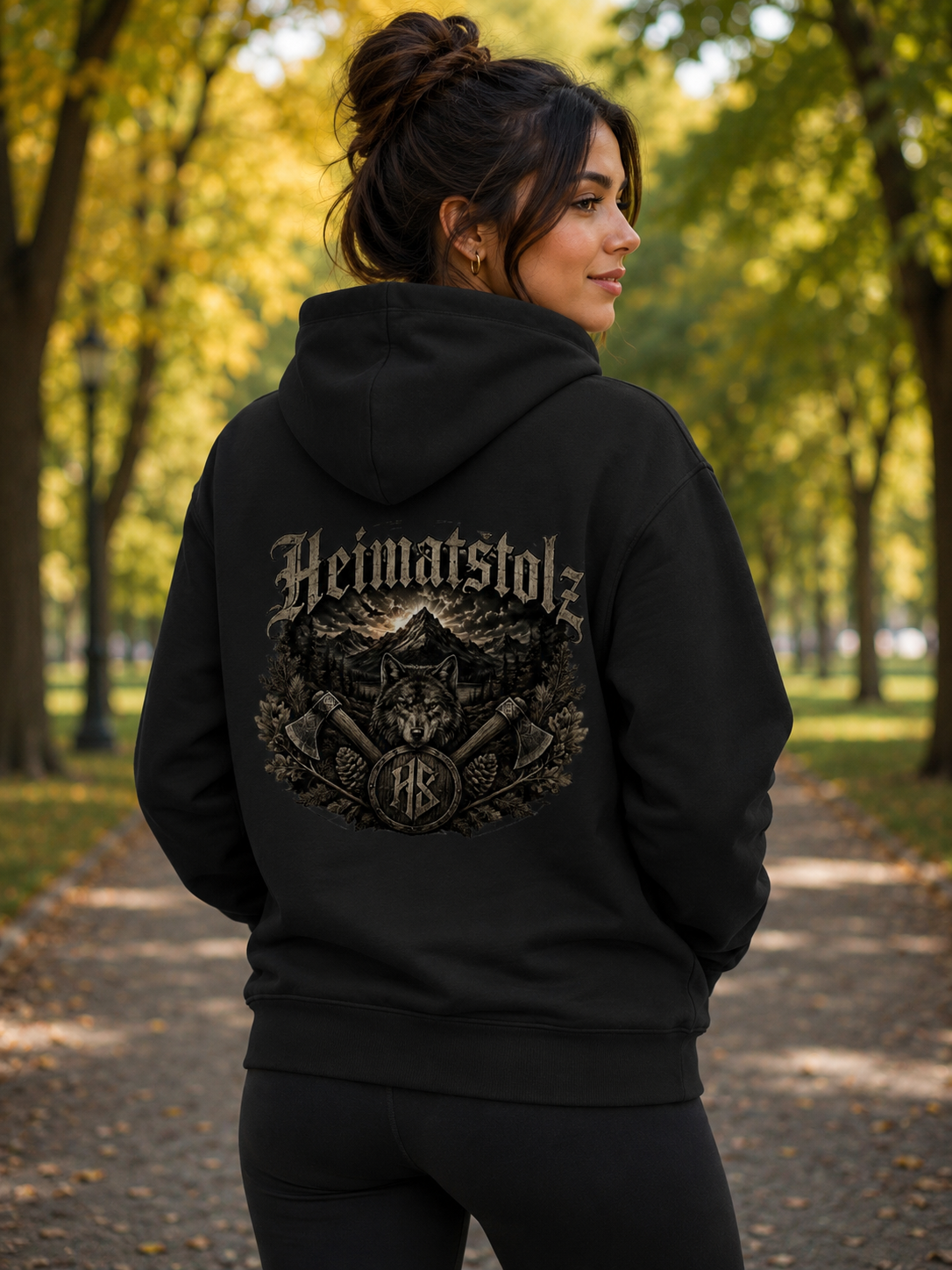 Unisex Zipper Hoodie HS Logo mit Rückenmotiv