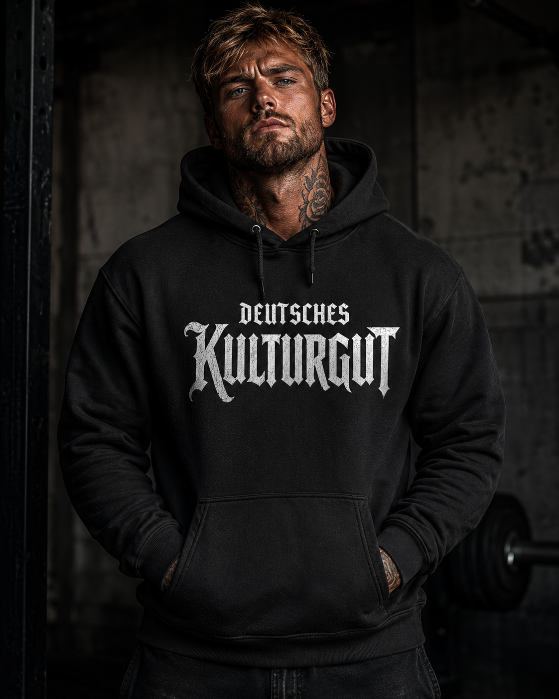 Herren Hoodie Deutsches Kulturgut in weiß
