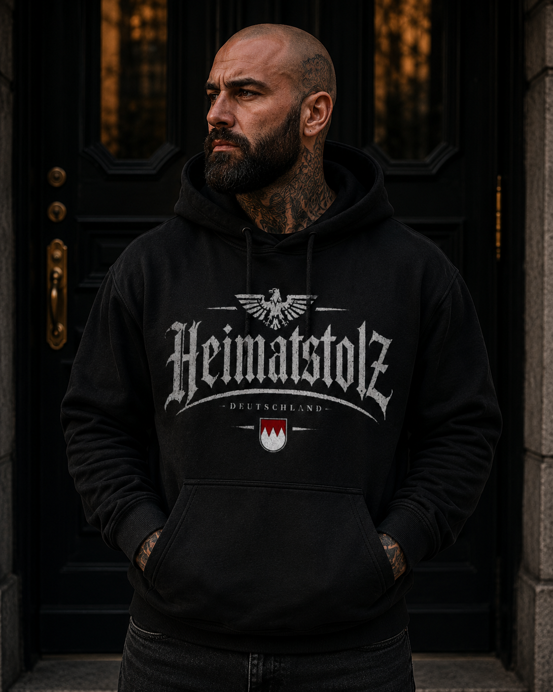 Herren Hoodie Heimatstolz Franken weiß