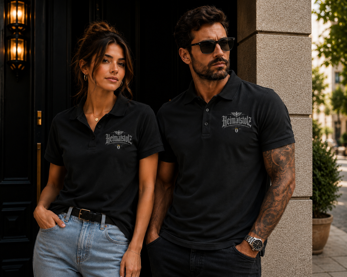 Unisex Poloshirt Heimatstolz Wappen Berlin weiß