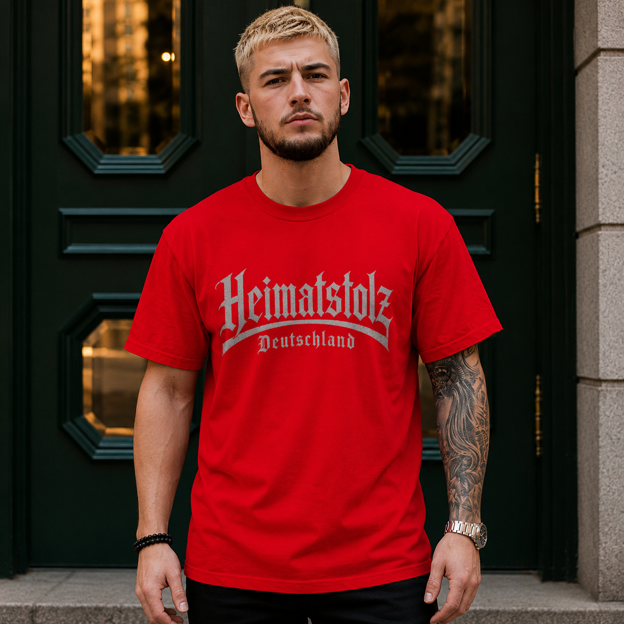 Herren T-Shirt Heimatstolz Deutschland weiß