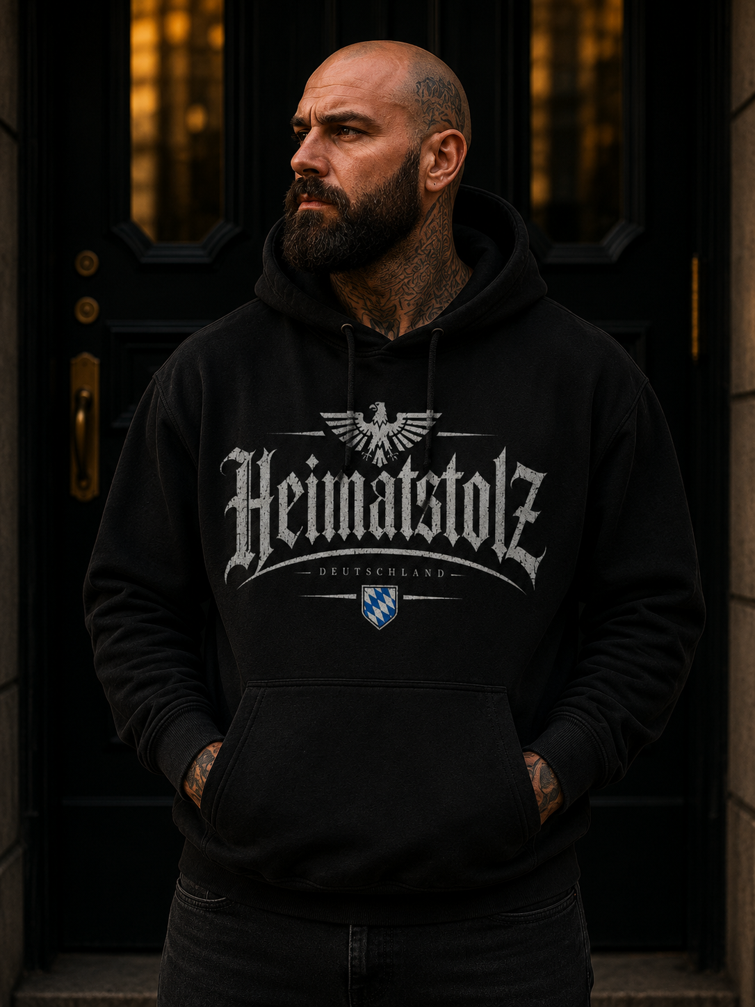 Herren Hoodie Heimatstolz Bayern weiß