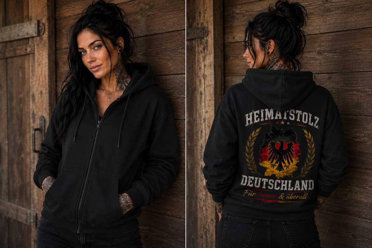 Unisex Zipper Hoodie Heimatstolz und patriotische Eleganz