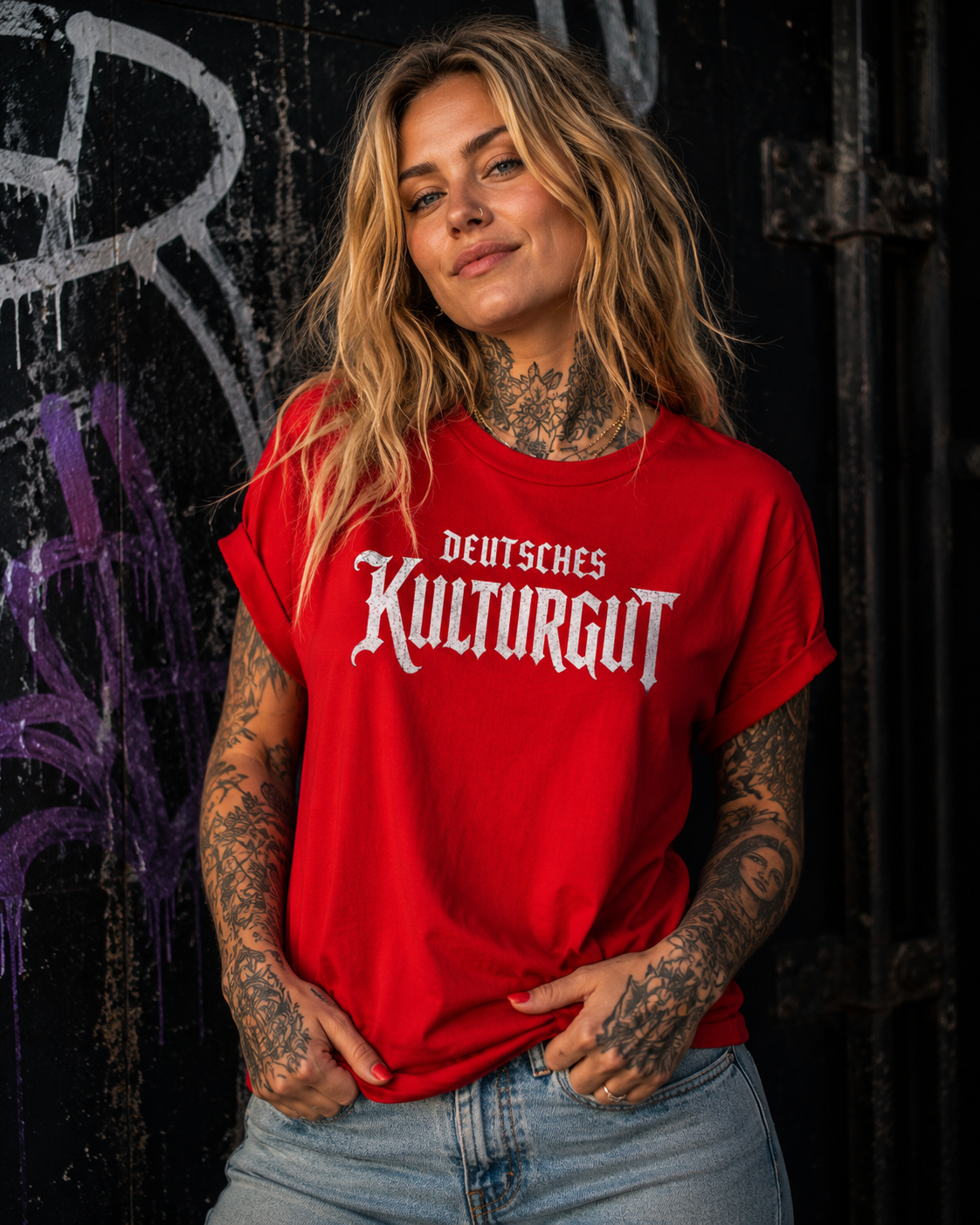 Damen T-Shirt Deutsches Kulturgut in weiß