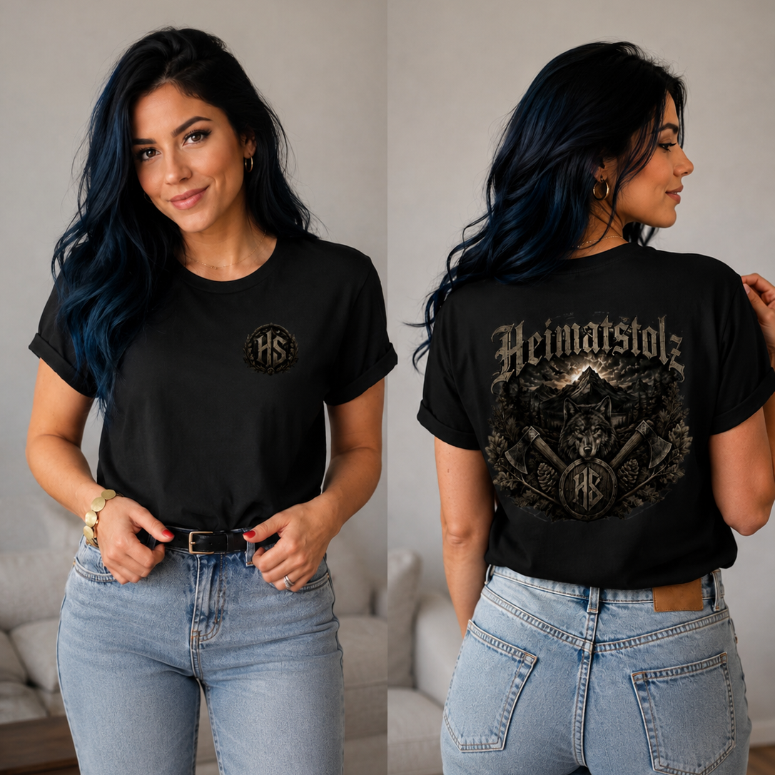 Damen T-Shirt HS und Wolf im Schatten