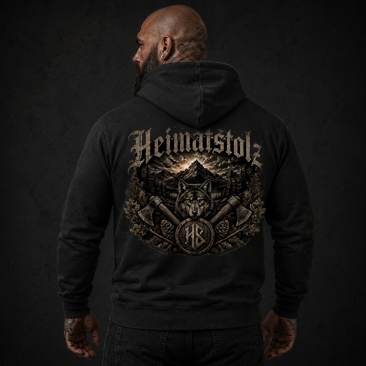 Herren Hoodie HS Logo und Rückenmotiv