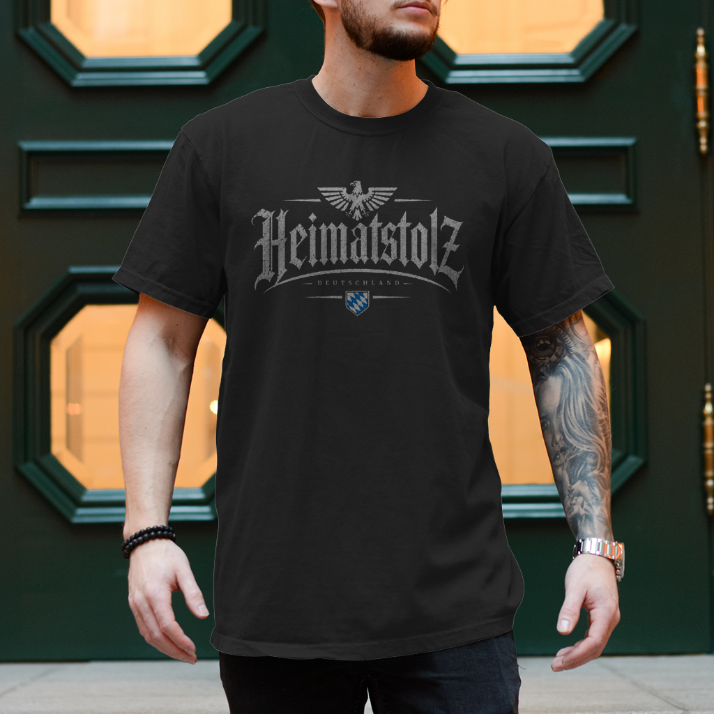 Herren T-Shirt Heimatstolz Bayern weiß