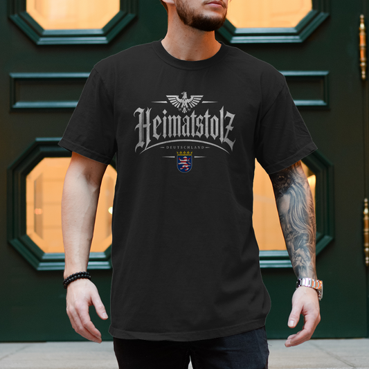 Herren T-Shirt Heimatstolz Hessen weiß