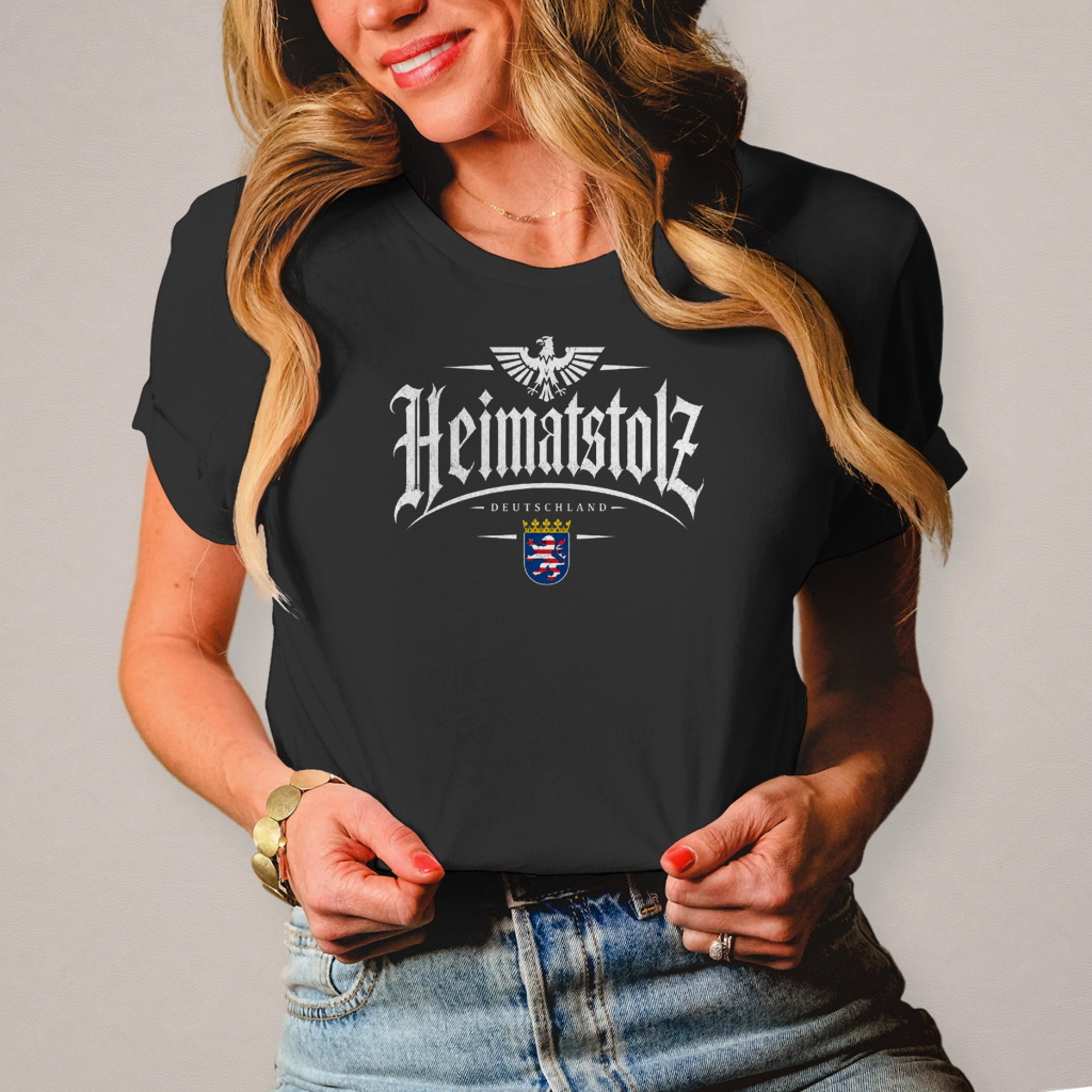 Damen T-Shirt Heimatstolz Hessen weiß