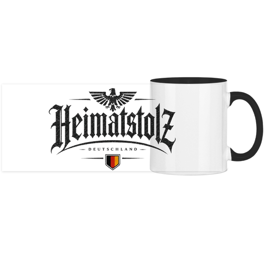 Panorama Tasse zweifarbig Heimatstolz Deutschland mit Wappen weiß