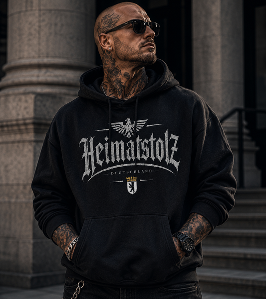 Herren Hoodie Heimatstolz Wappen Berlin weiß