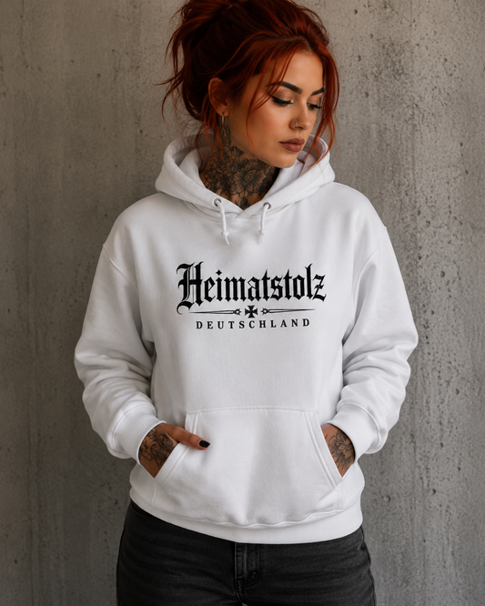 Damen Hoodie Heimatstolz mit deutscher Symbolik schwarz
