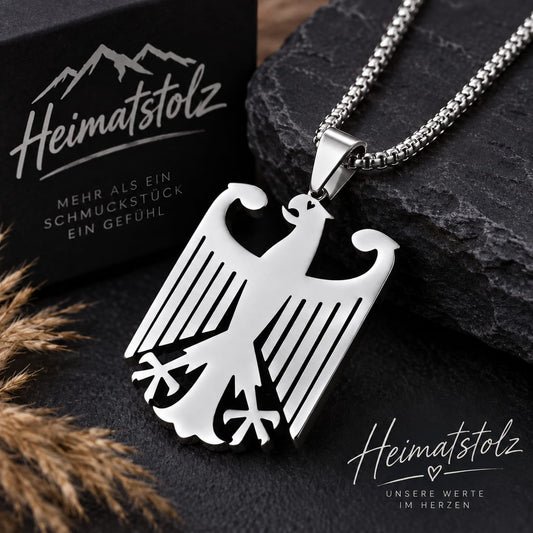 🦅 Heimatstolz Adlerkette – Edelstahl in Gold oder Silber