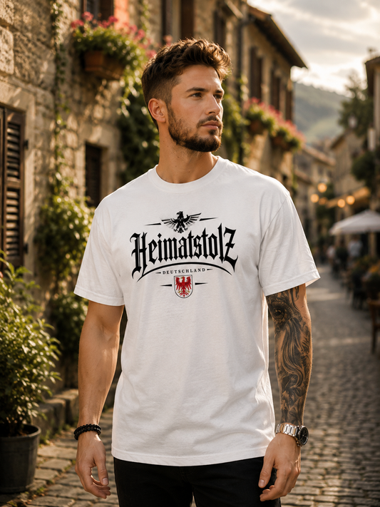 Herren T-Shirt Heimatstolz Wappen Brandenburg schwarz