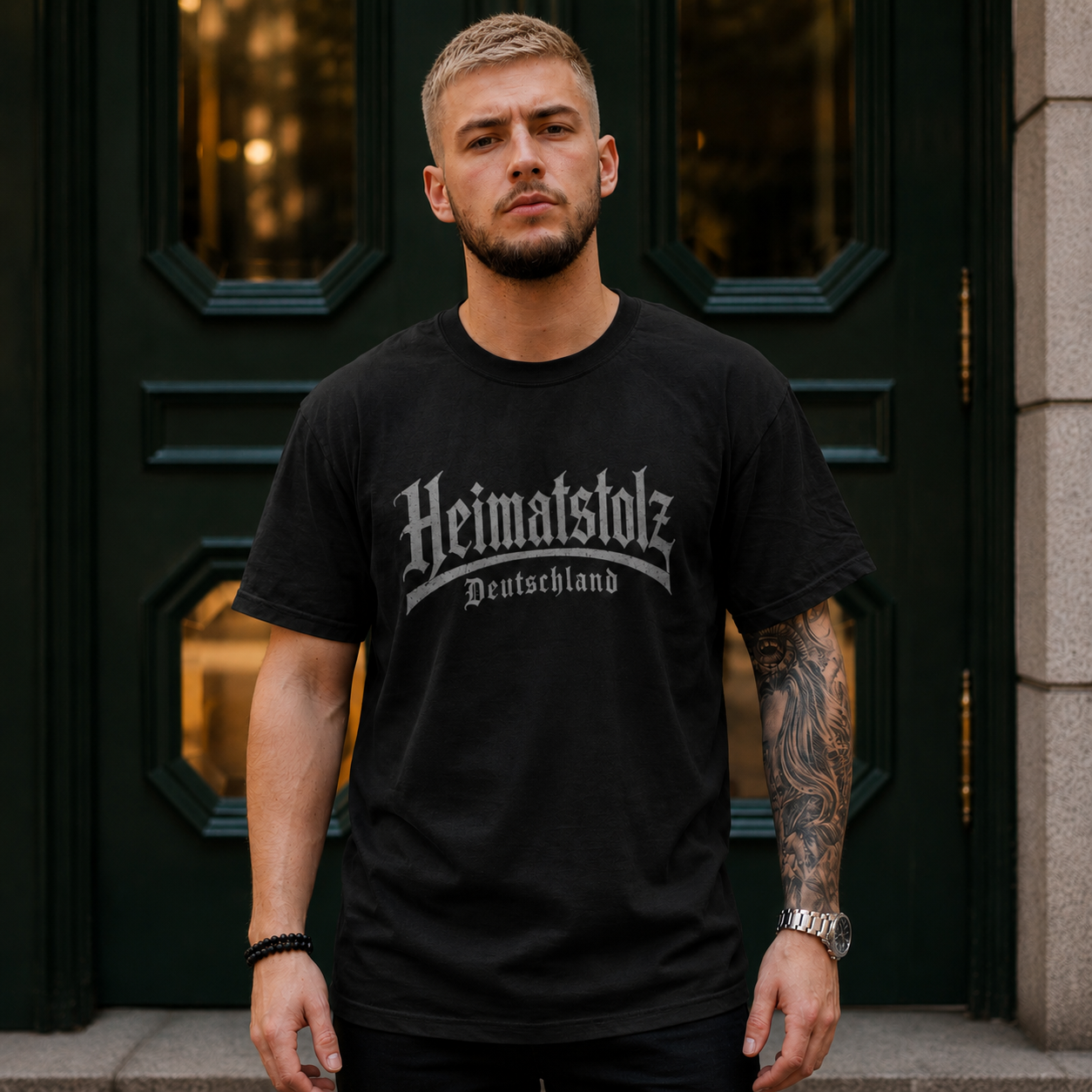 Herren T-Shirt Heimatstolz Deutschland weiß