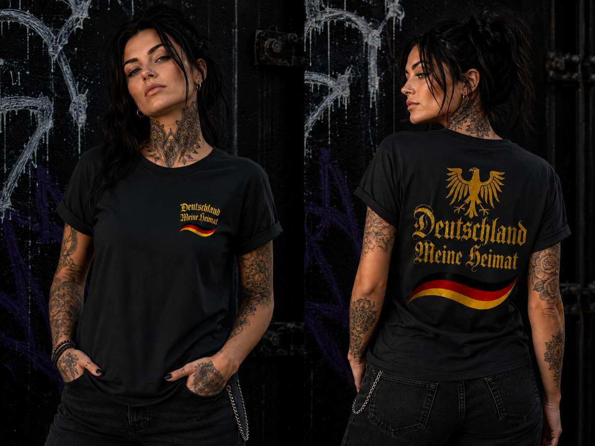 Damen T-Shirt Deutschland meine Heimat im Stil