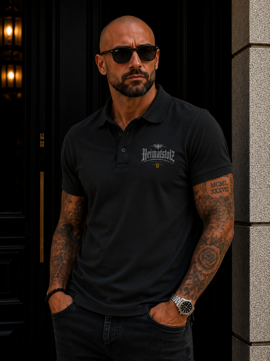 Unisex Poloshirt Heimatstolz Wappen Baden Württenberg weiß