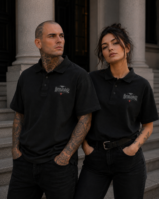 Unisex Poloshirt Heimatstolz Wappen Niedersachsen weiß