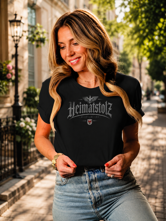 Damen T-Shirt Heimatstolz Wappen Brandenburg weiß