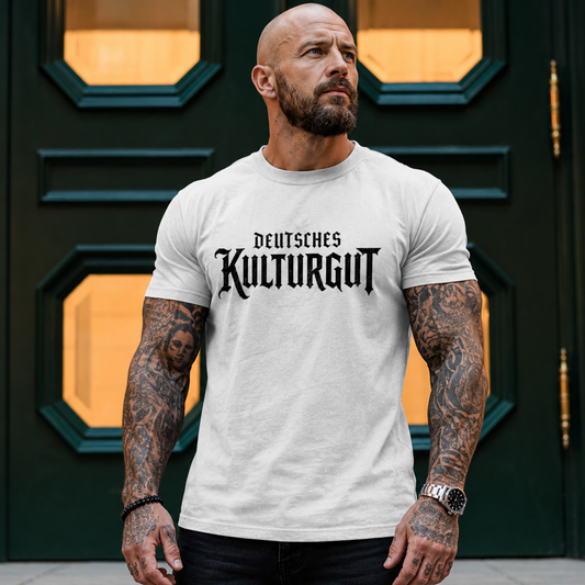 Herren T-Shirt Deutsches Kulturgut Emblem schwarz