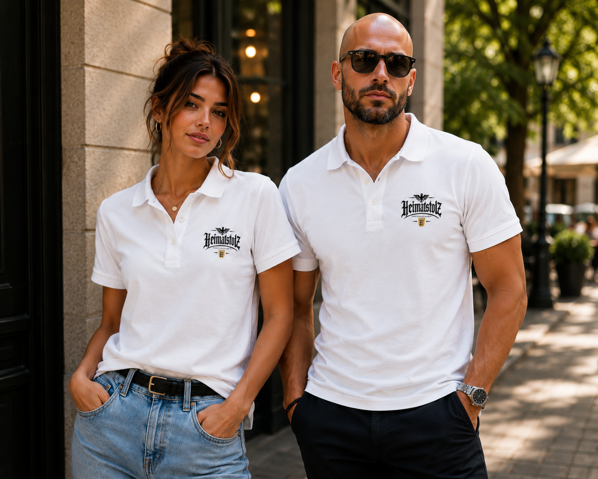 Unisex Poloshirt Heimatstolz Wappen Baden Württenberg schwarz