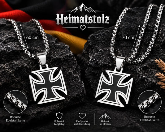 Edelstahl-Halskette „Eisernes Kreuz“