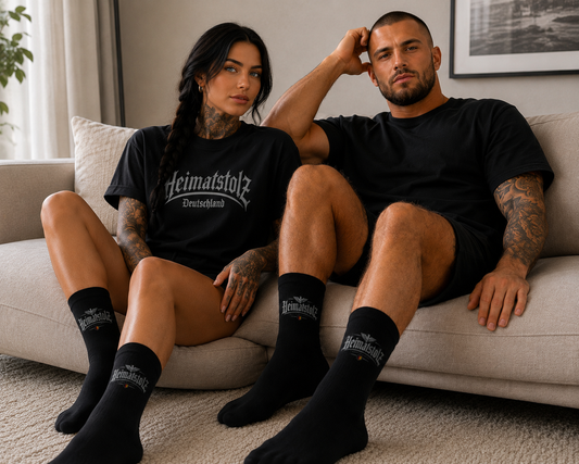 Socken Heimatstolz Deutschland mit Wappen weiß