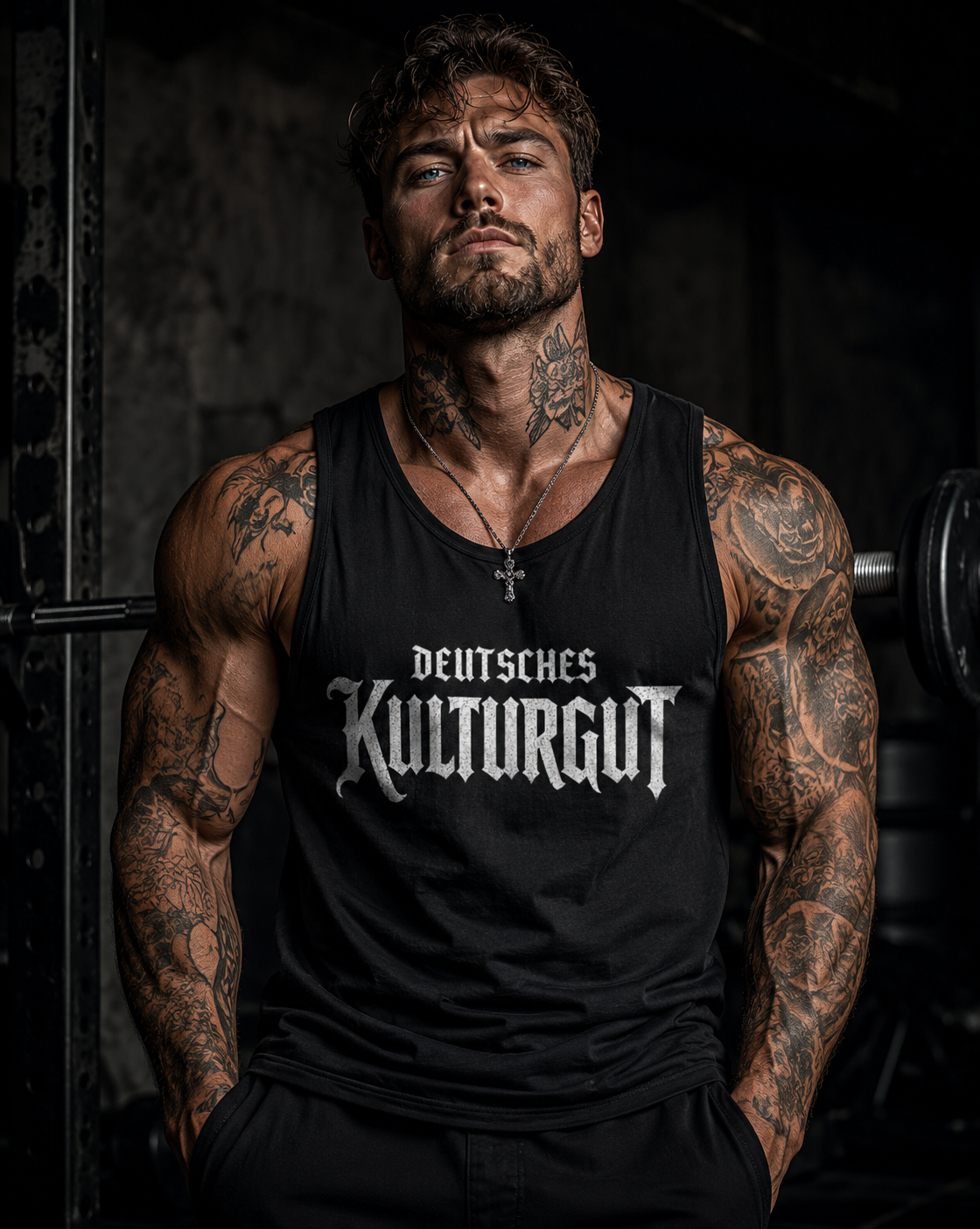 Herren Basic Tank Top Deutsches Kulturgut in weiß