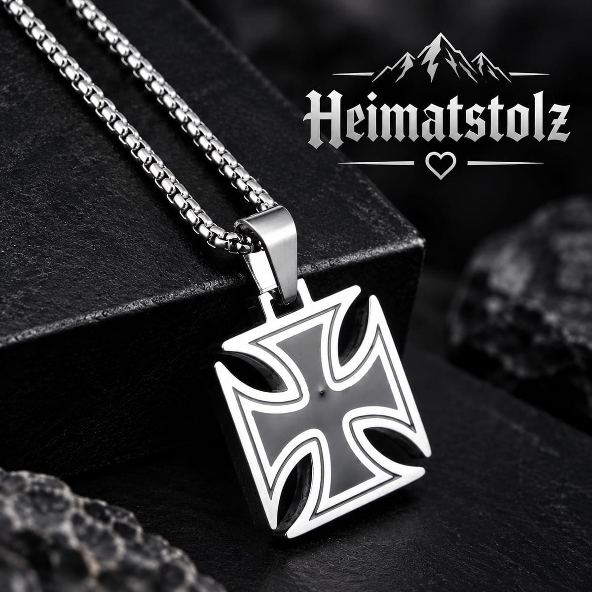 Edelstahl-Halskette „Eisernes Kreuz“
