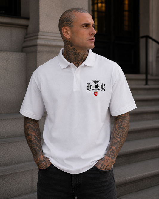 Unisex Poloshirt Heimatstolz Wappen Niedersachsen schwarz