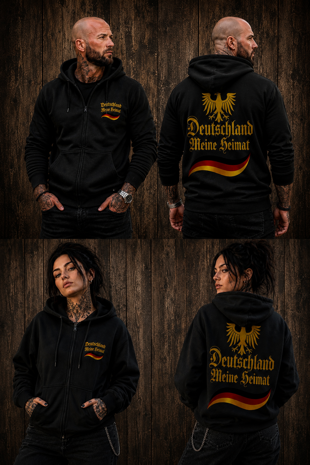 Unisex Zipper Hoodie Deutschland meine Heimat im Stil