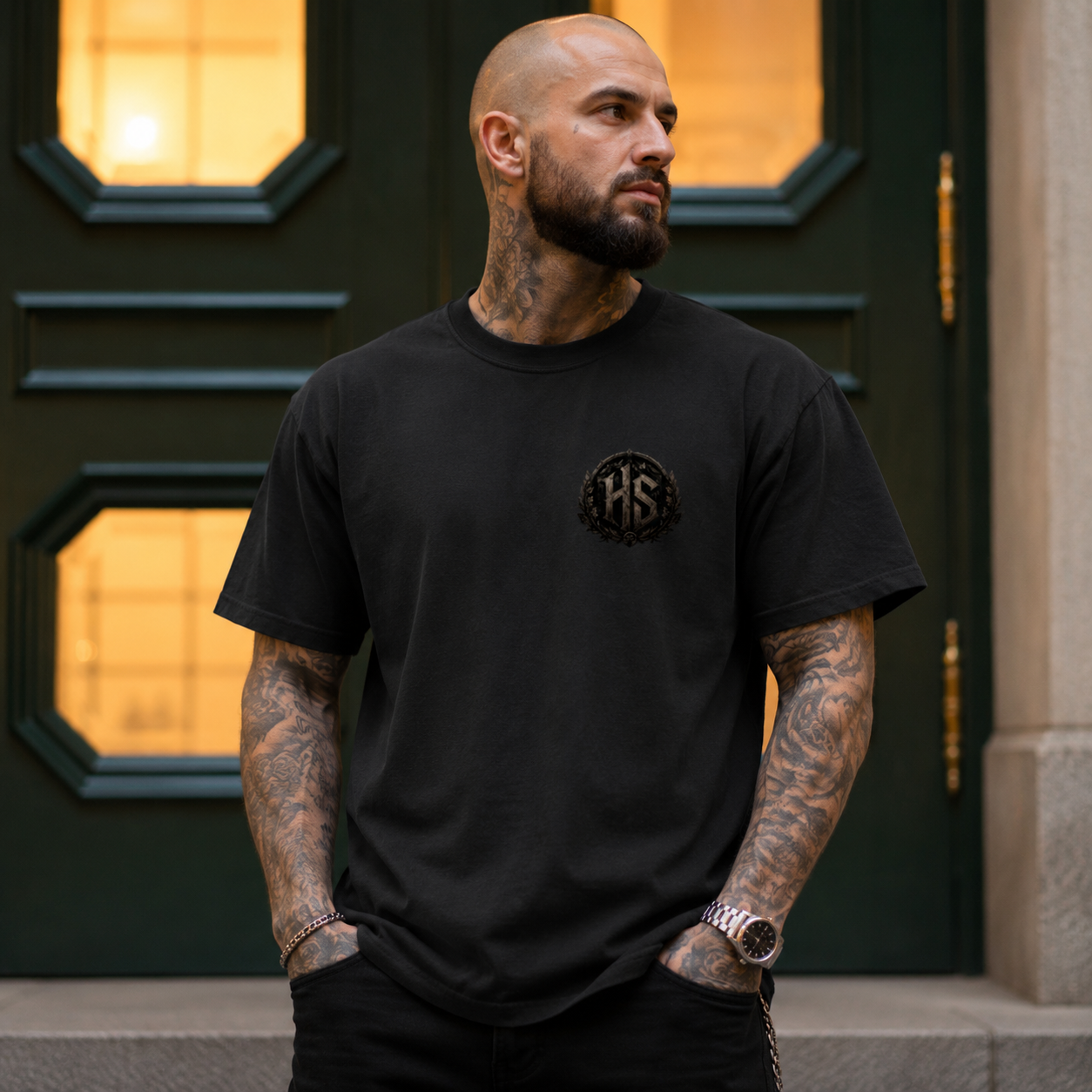 Herren T-Shirt HS Logo und Rückenmotiv