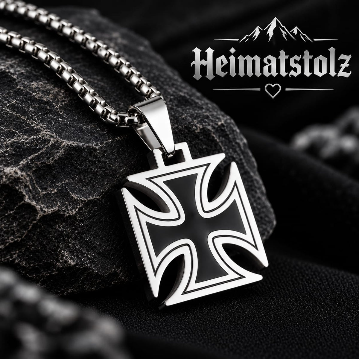 Edelstahl-Halskette „Eisernes Kreuz“