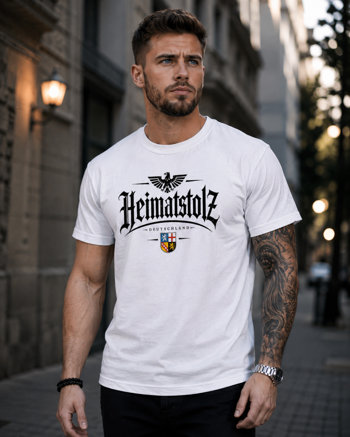 Herren T-Shirt Heimatstolz Wappen Saarland schwarz
