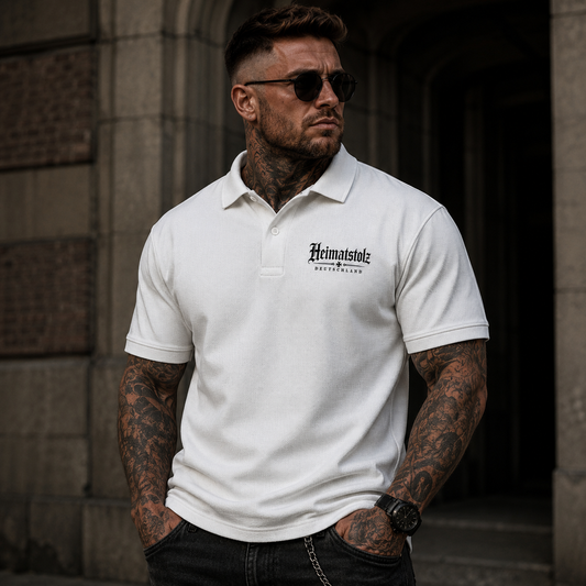 Unisex Poloshirt Heimatstolz mit deutscher Symbolik schwarz