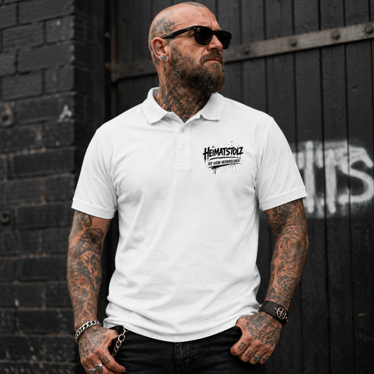 Unisex Poloshirt Graffiti-Kunst Heimatstolz schwarz