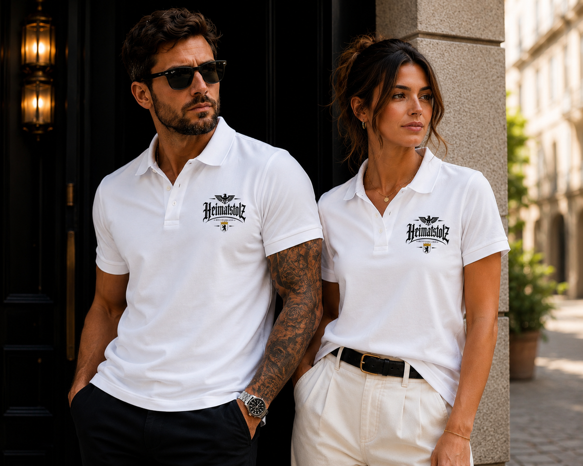 Unisex Poloshirt Heimatstolz Wappen Berlin schwarz