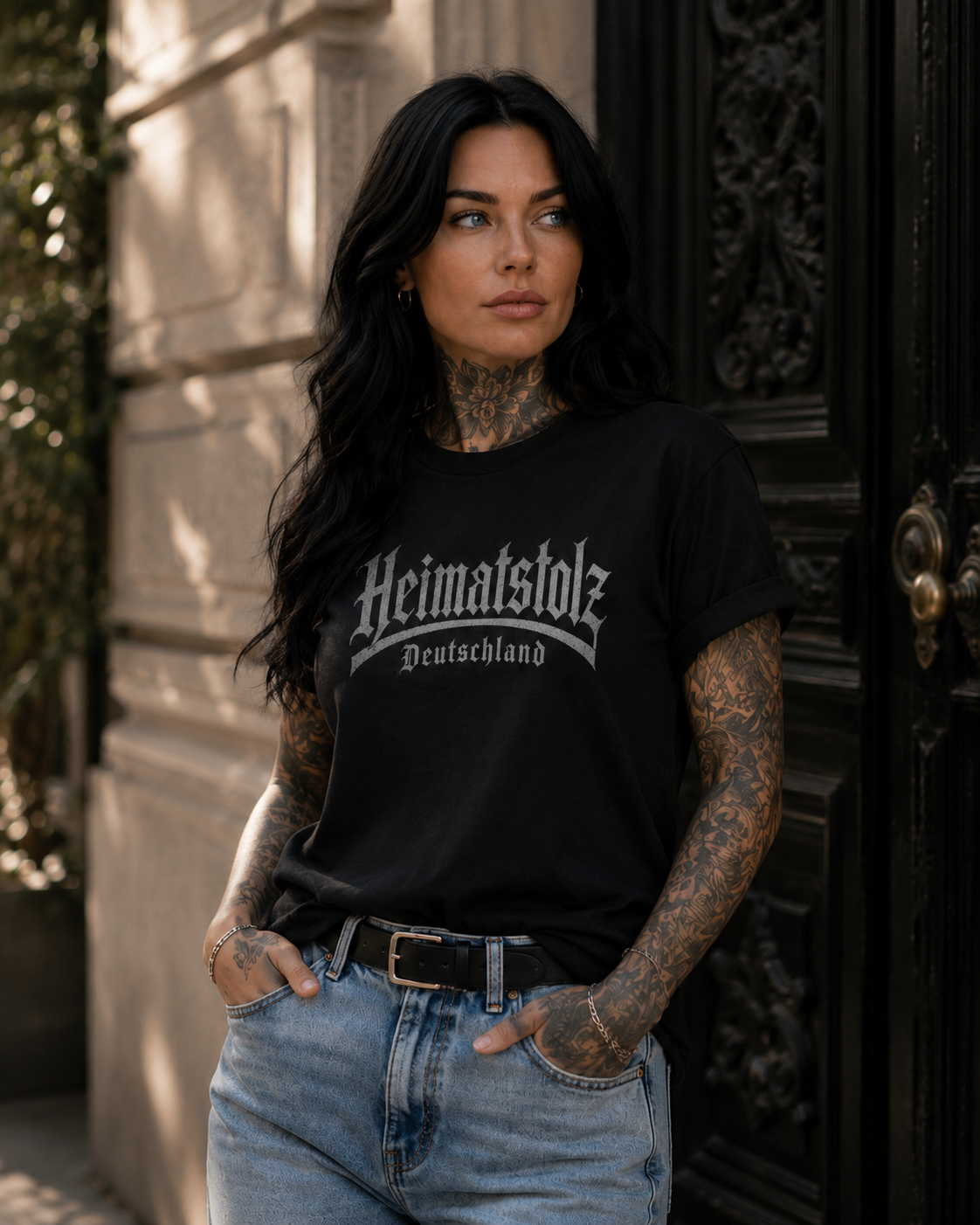 Damen T-Shirt Heimatstolz Deutschland weiß