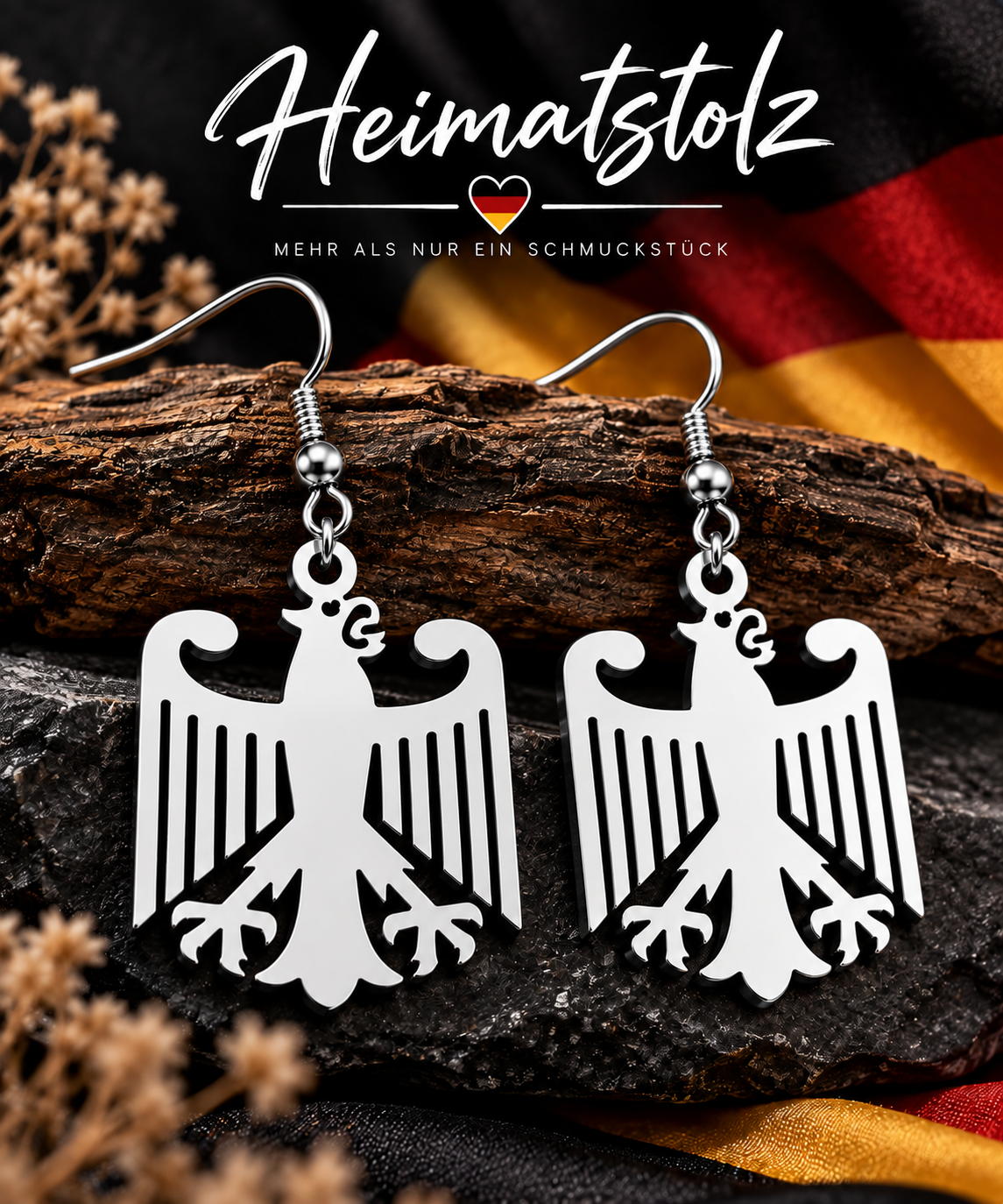 🦅 Heimatstolz Adler-Ohrringe – Edelstahl