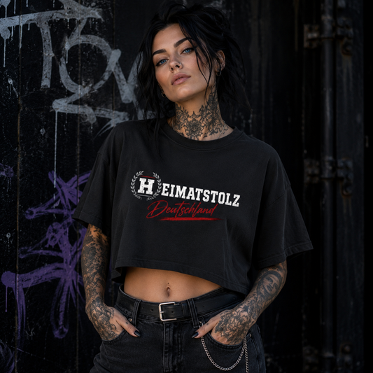 Damen Oversize Crop Top Heimatstolz HEIMATKERN