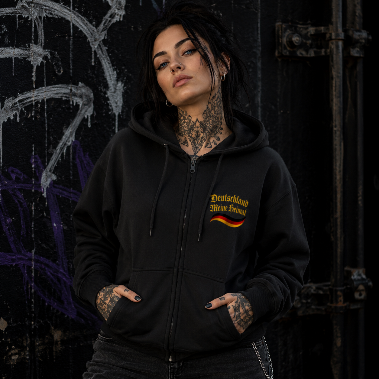 Unisex Zipper Hoodie Deutschland meine Heimat im Stil