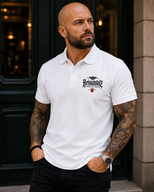Unisex Poloshirt Heimatstolz Wappen Bremen schwarz