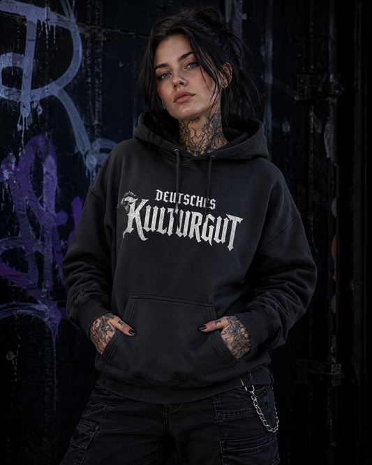 Damen Hoodie Deutsches Kulturgut in weiß