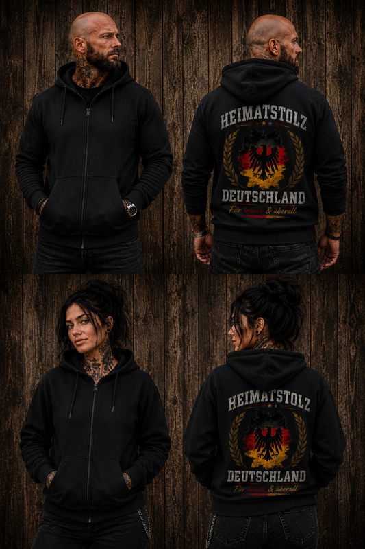 Unisex Zipper Hoodie Heimatstolz und patriotische Eleganz