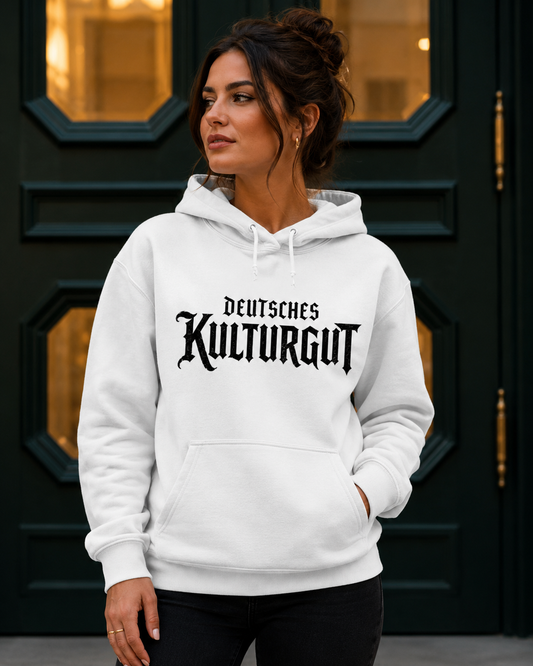 Damen Hoodie Deutsches Kulturgut Emblem schwarz