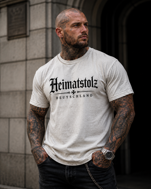 Herren T-Shirt Heimatstolz mit deutscher Symbolik schwarz
