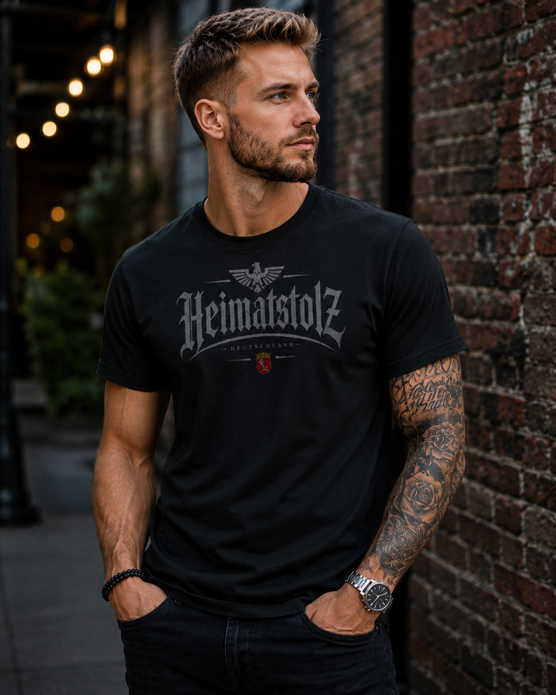Herren T-Shirt Heimatstolz Wappen Bremen weiß