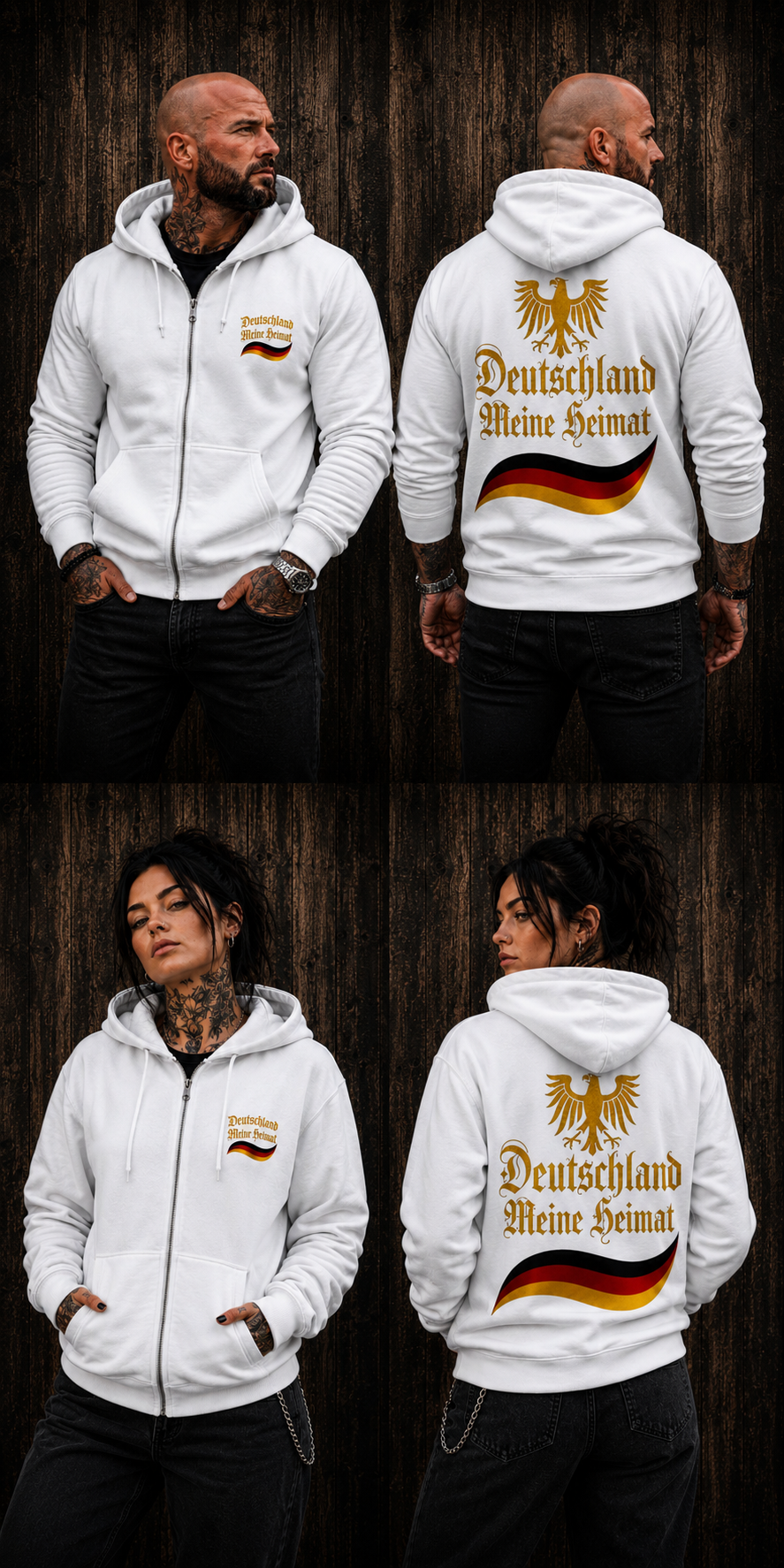 Unisex Zipper Hoodie Deutschland meine Heimat im Stil
